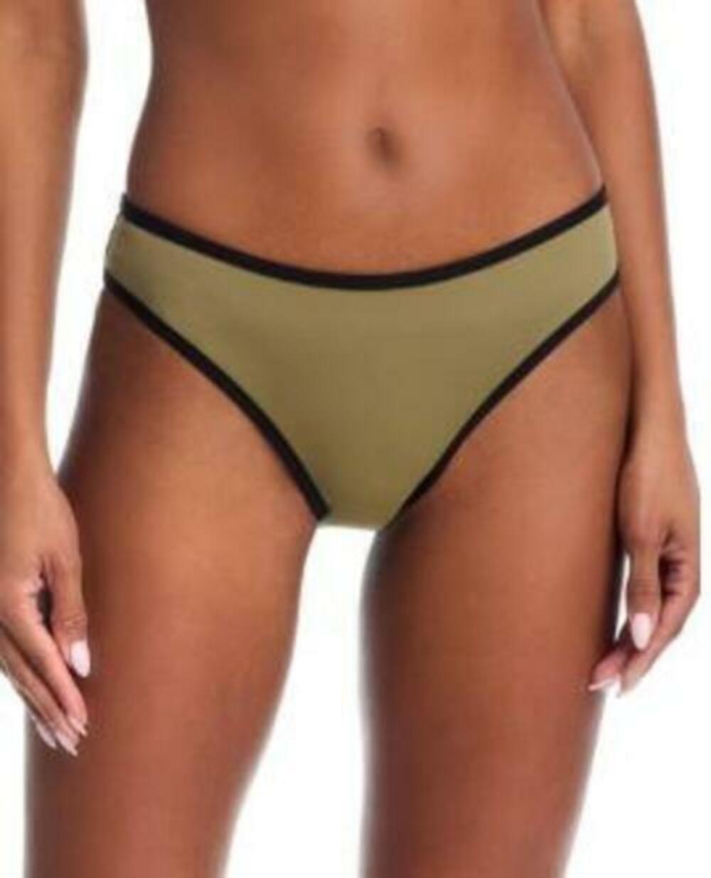 STAUD Women's Green/Black Gemma Bikini Bottoms S NWT